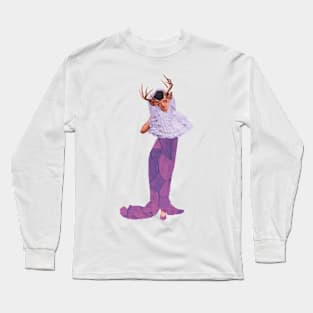 Deer Goddess Purple Magical Creature Long Sleeve T-Shirt